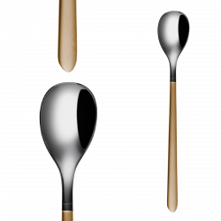 Limonadenlöffel Set 4-tlg. Porto PVD light grey poliert / gold satiniert