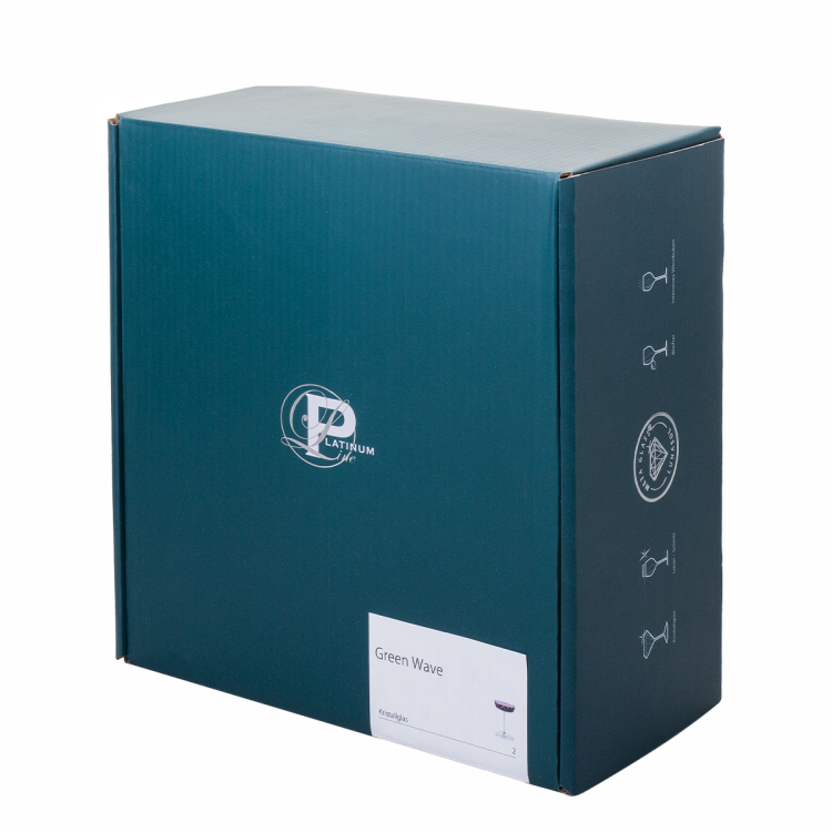 Sektgläser 220 ml 2er-Set - Green Wave Platinum Line Lunasol II