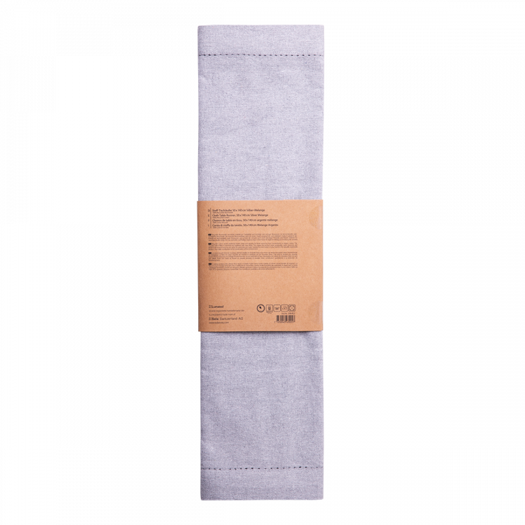 Stoff-Tischläufer 50 x 140 cm Silber-Melange - Basic Ambiente