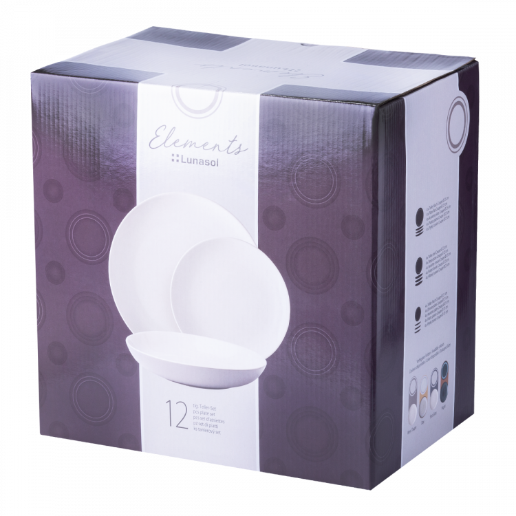 Keramik-Teller Set 12-tlg. – Elements West taupe