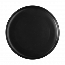 Teller flach U-Coupe schwarz 25 cm – Flow