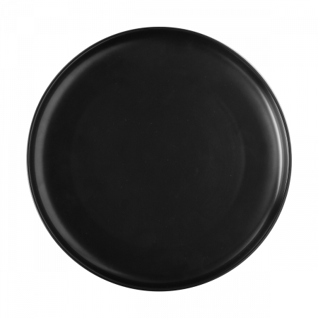 Teller flach U-Coupe schwarz 25 cm – Flow