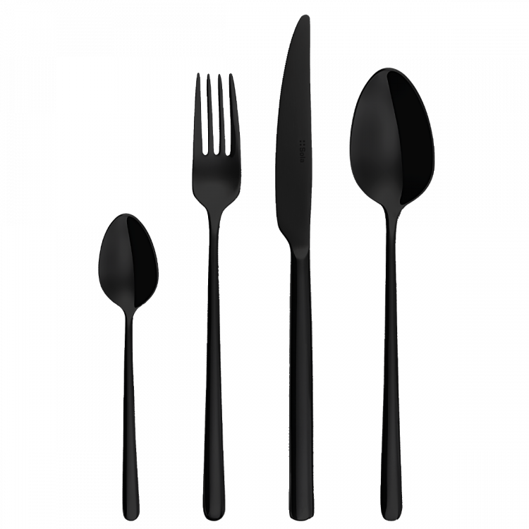 Besteckset 24-tlg. - Calgary PVD schwarz ganz matt