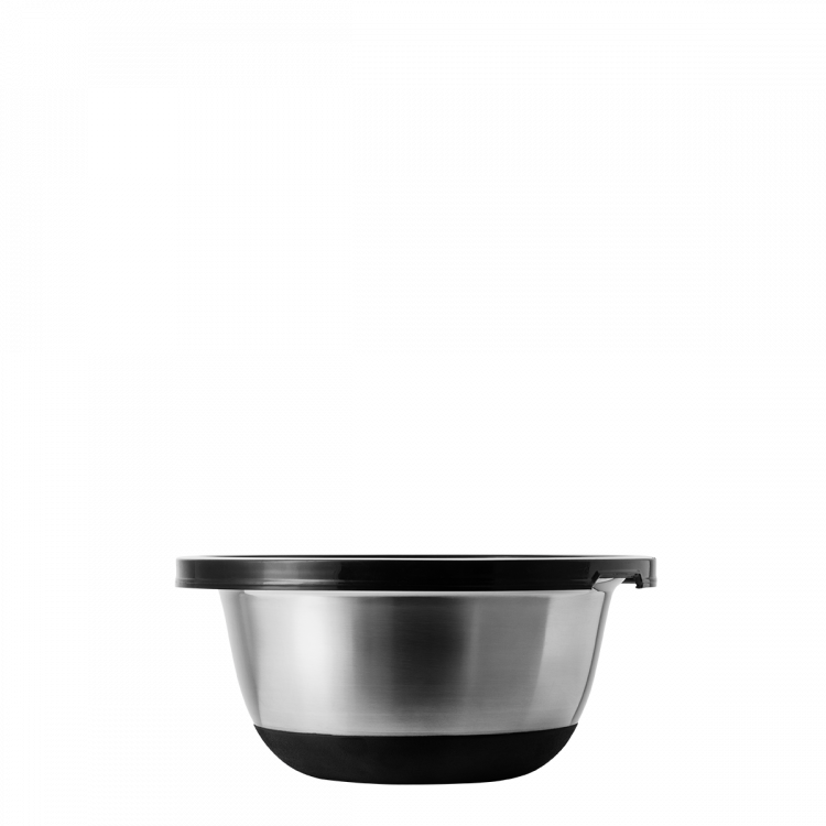 Rührschüssel-Set CNS 8-tlg. mit Kunststoffdeckel und rutschfestem Silikon-Boden Basic Kitchen