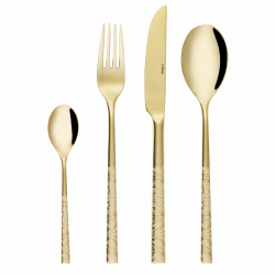 Besteckset 16-tlg.  - Living PVD Champagne poliert Laser Glamour Love