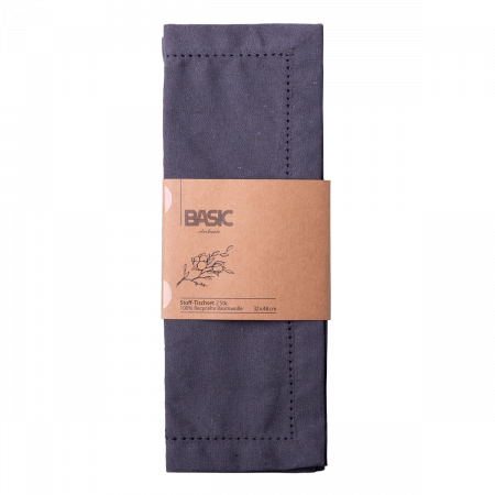 Stoff-Tischset 32 x 48 cm Stahlgrau, 2 Stk. - Basic Ambiente
