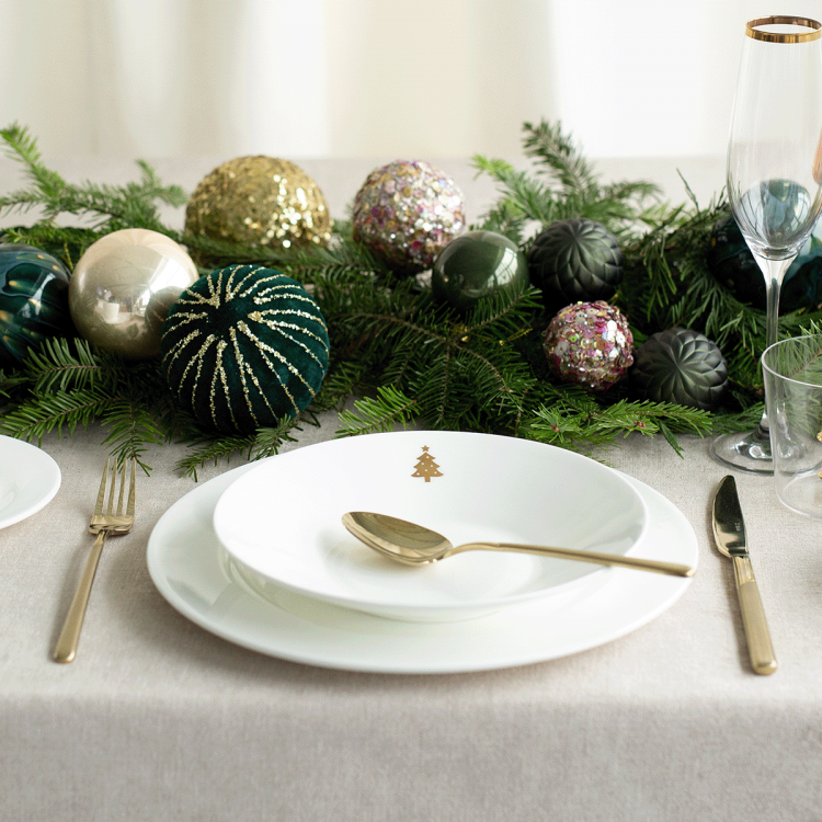 Tiefer Teller 22 cm - Premium Platinum Line Merry Christmas