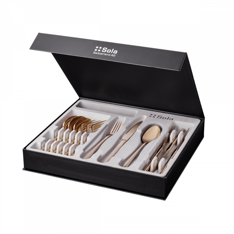 Besteckset 16-tlg. - Kyoto PVD Champagne teilsatiniert