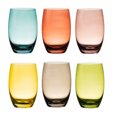 Tumbler Barrel 460 ml Set 6-tlg. Optima Glas Lunasol color mix