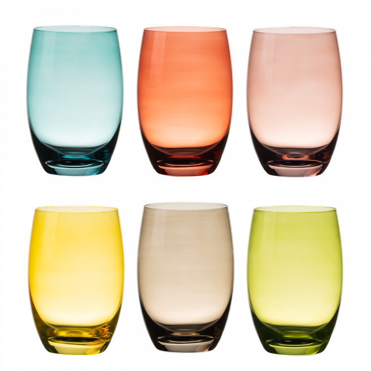 Tumbler Barrel 460 ml Set 6-tlg. Optima Glas Lunasol color mix