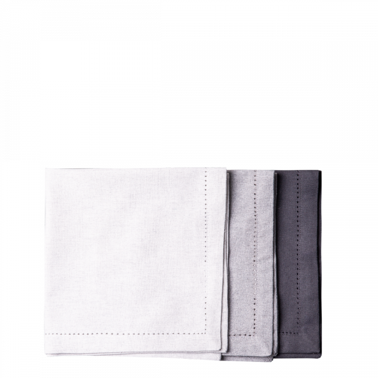 Stoffservietten 45 x 45 cm Silber-Melange, 2 Stk. - Basic Ambiente
