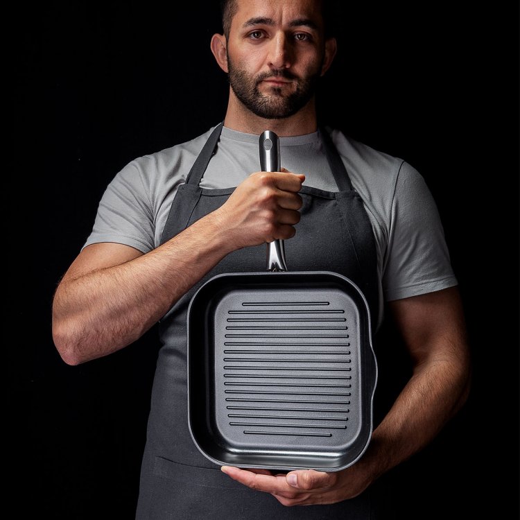 Grillpfanne 26 x 26 cm, H: 4 cm Saturn Lunasol