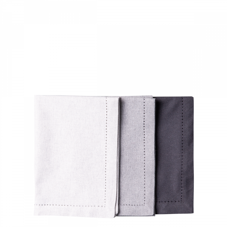Stoff-Tischset 32 x 48 cm Grau-Melange, 2 Stk. - Basic Ambiente