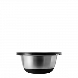 Rührschüssel-Set CNS 4-tlg. mit Kunststoffdeckel und rutschfestem Silikon-Boden Basic Kitchen