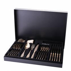 Besteckset 24 tlg.- Baguette Vintage PVD Champagne Stone Wash