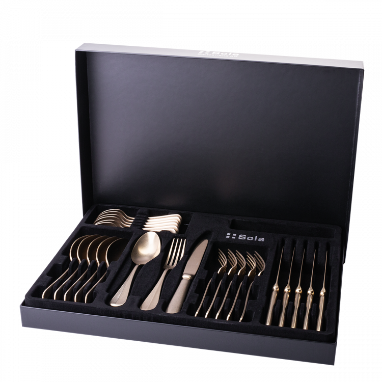Besteckset 24 tlg.- Baguette Vintage PVD Champagne Stone Wash