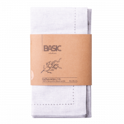 Stoffservietten 45 x 45 cm Grau-Melange, 2 Stk. - Basic Ambiente