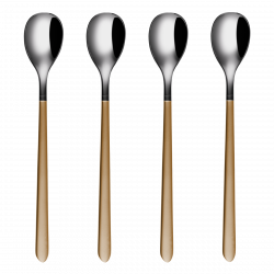 Limonadenlöffel Set 4-tlg. Porto PVD light grey poliert / gold satiniert