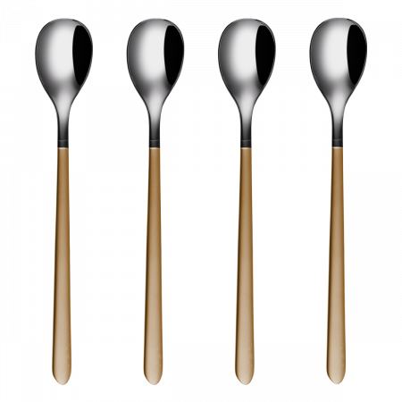 Limonadenlöffel Set 4-tlg. Porto PVD light grey poliert / gold satiniert