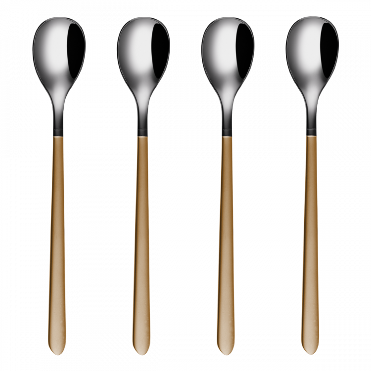 Limonadenlöffel Set 4-tlg. Porto PVD light grey poliert / gold satiniert