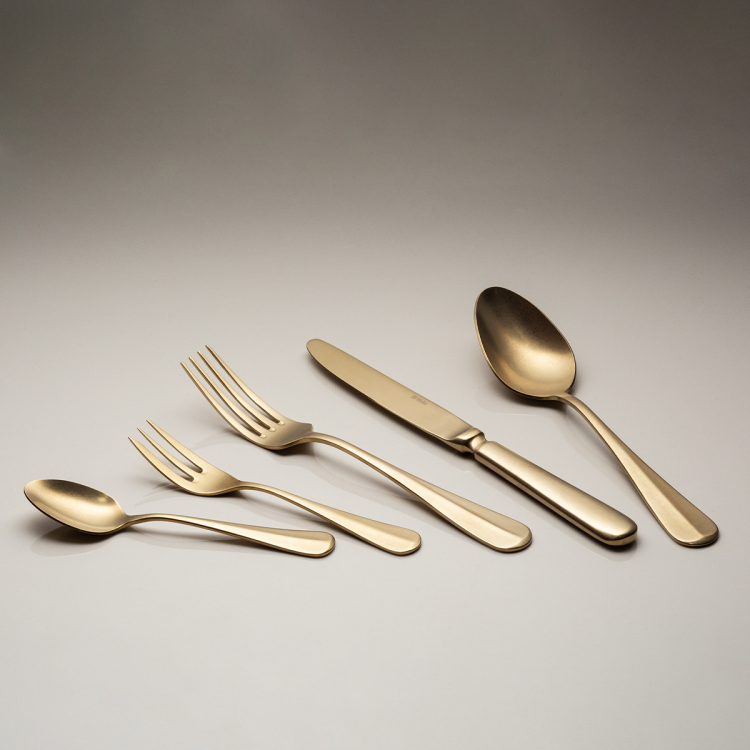Besteckset 30 tlg. - Baguette Vintage PVD Champagne Stone Wash