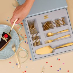 Kuchenset 13-tlg. in Box - Alpha PVD Gold