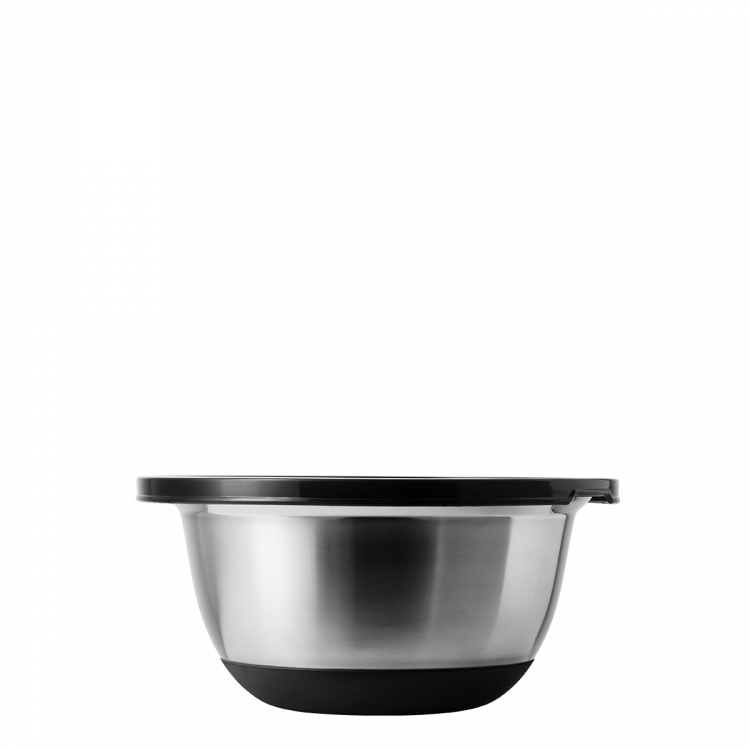 Rührschüssel-Set CNS 8-tlg. mit Kunststoffdeckel und rutschfestem Silikon-Boden Basic Kitchen
