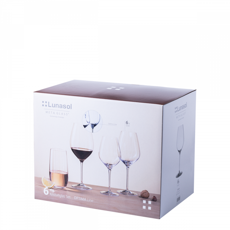 Rotweinglas 570 ml Set 6-tlg. - Optima Line Glas Lunasol