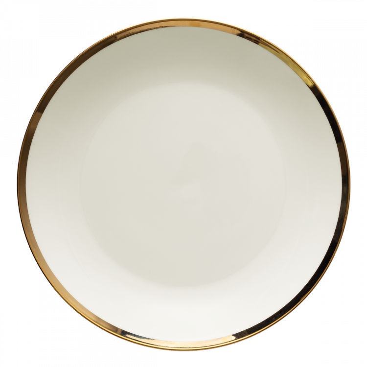 Teller flach Coupe 27 cm Set 4-tlg. - FLOW Lunasol mit Gold-Rand