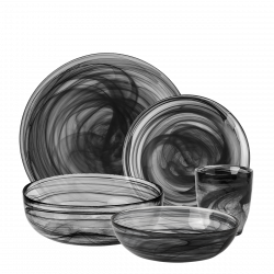 Glas-Set schwarz 25 tlg. - Elements Glass