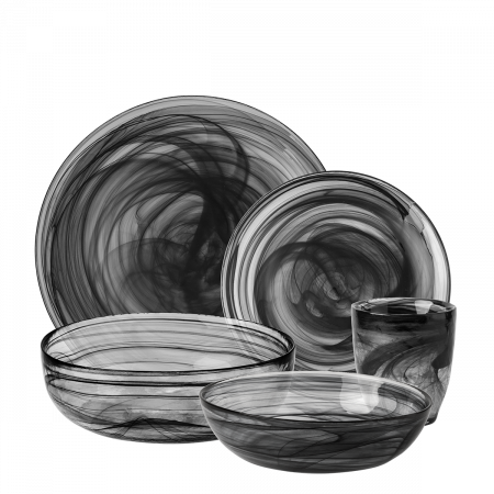 Glas-Set schwarz 25 tlg. - Elements Glass
