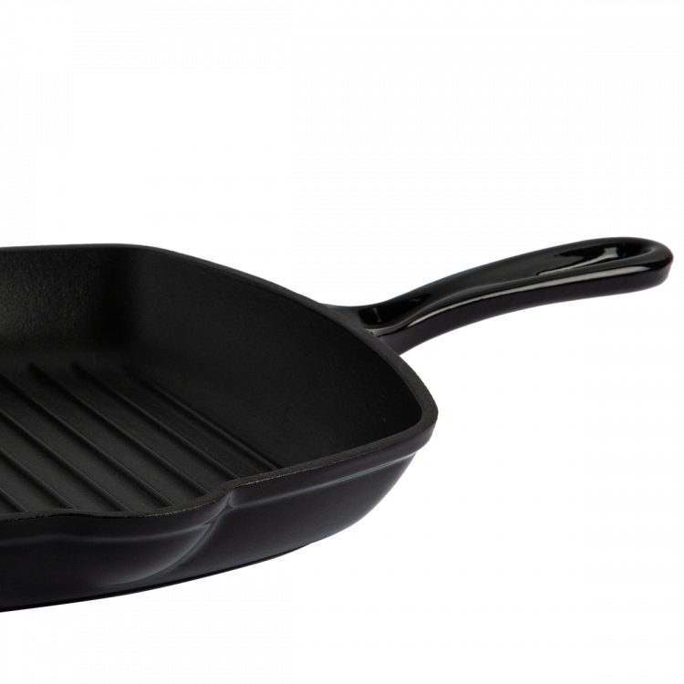 Gusseisen-Grillpfanne emailliert schwarz 27 x 27 cm Jupiter Lunasol