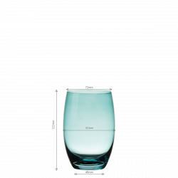 Tumbler Barrel 460 ml türkis Set 6-tlg. Optima Glas Lunasol color