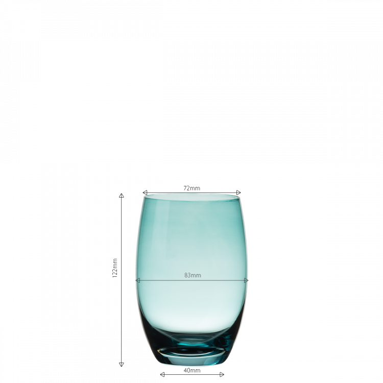 Tumbler Barrel 460 ml türkis Set 6-tlg. Optima Glas Lunasol color