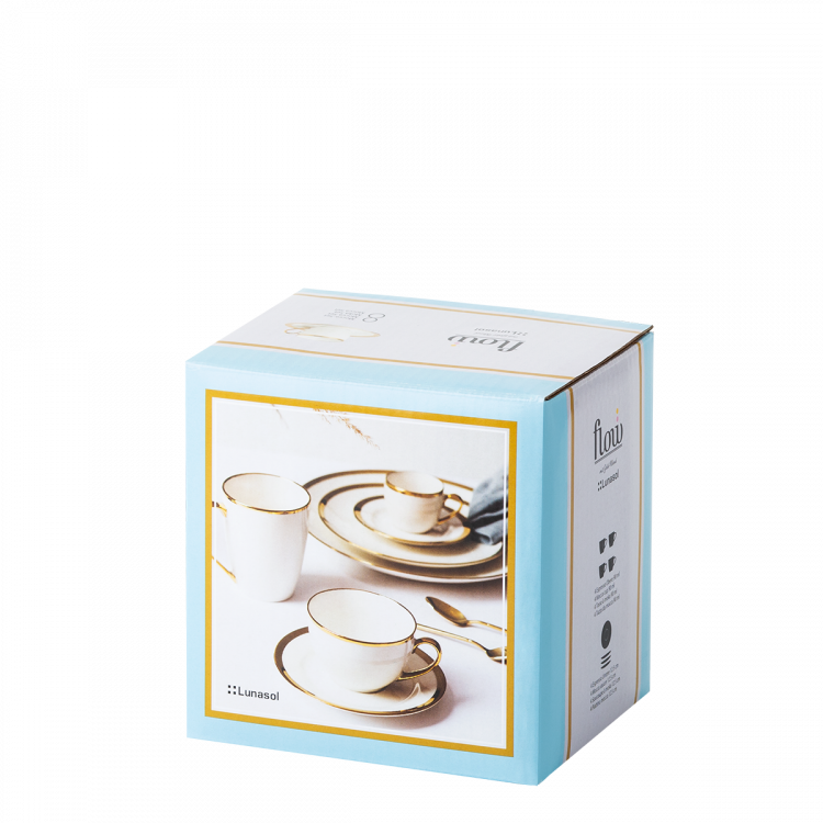 Mocca-Set 8-tlg. - FLOW Lunasol mit Gold-Rand