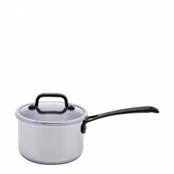 Stielkasserolle 16 x 7.5 cm, 1.5 lt, mit Glasdeckel Orion GAYA Inox mit Profigriffen