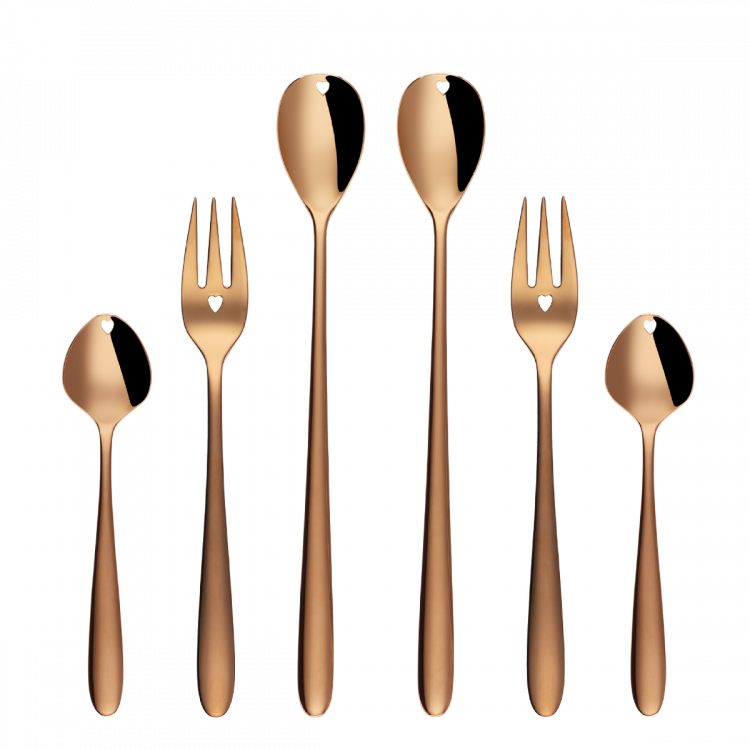 Set 6-tlg. mit Herz S-Line PVD Rose Gold poliert
