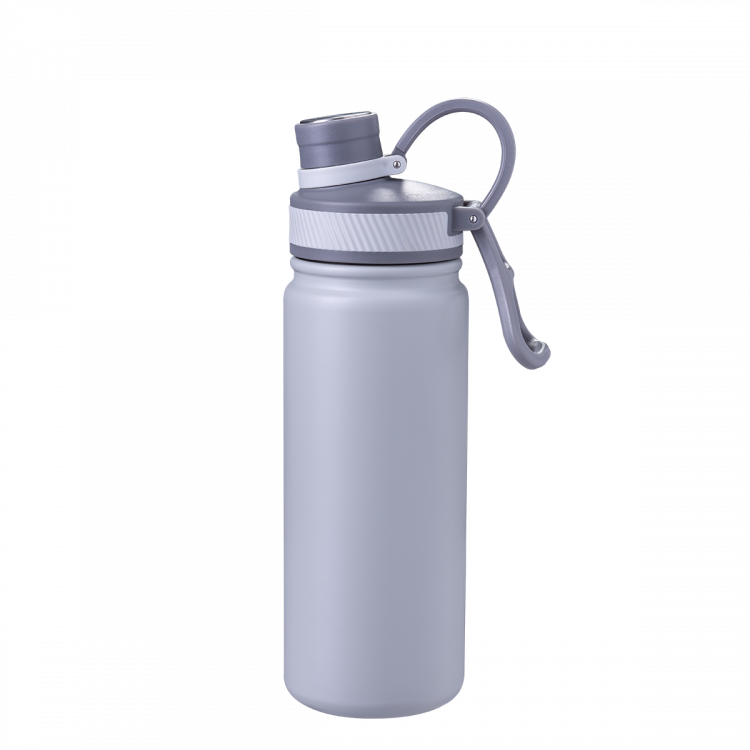 Thermo-Trinkflasche CNS Doppelwand 650 ml grau matt