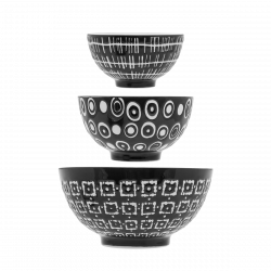 Müslischalen-Set 3 tlg. - Basic Dots Black
